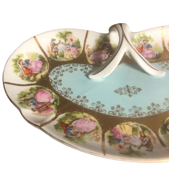 Vtg Original Arnart Creations Hand Painted Fragonard Dresser Tray Japan Jewerly - Picture 5 of 8